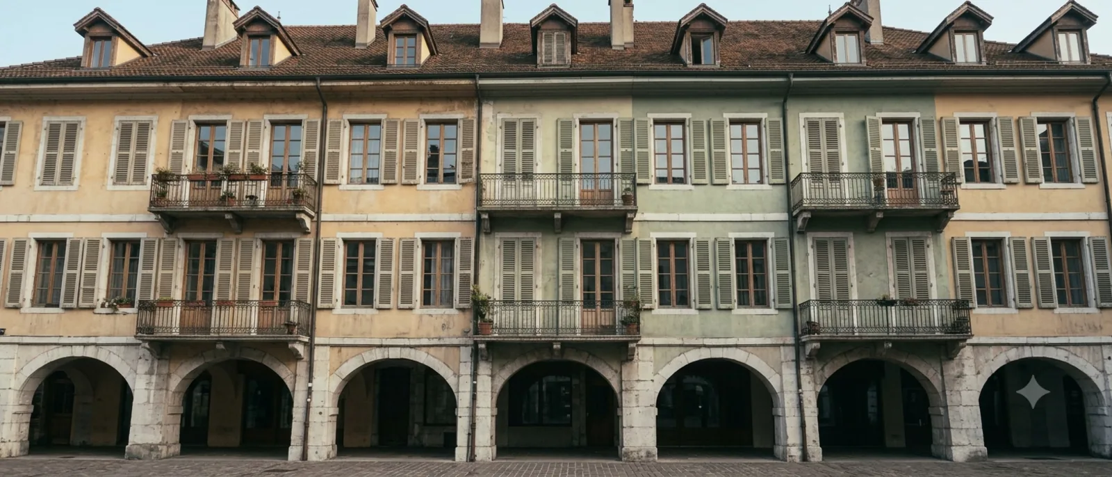 les arcades et les enduits pastel de la vieille ville d’Annecy