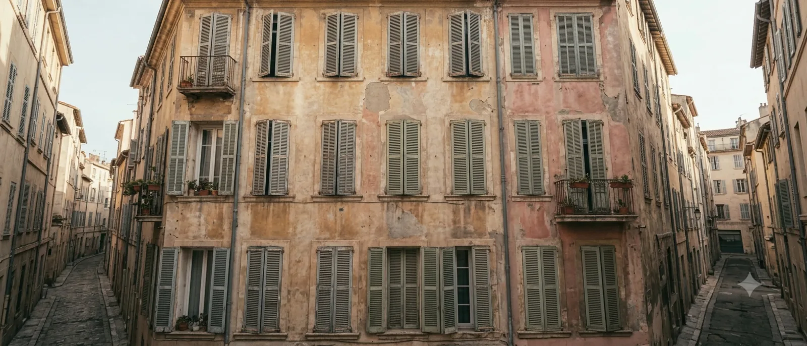 les enduits patinés d’une rue du vieux Marseille